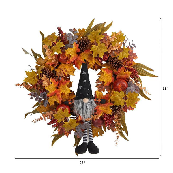 28" Harvest Fall Gmone Artificial Autumn Wreath